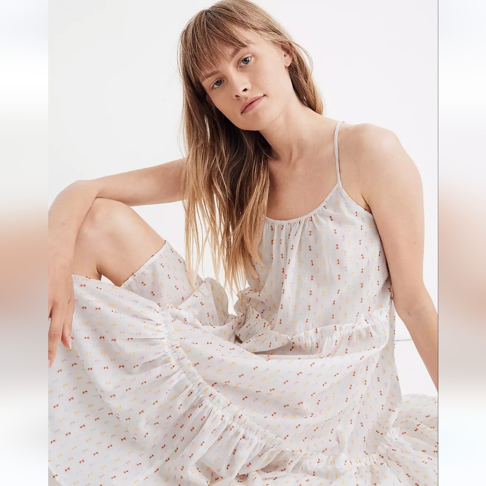 Madewell Tiered Cover-Up Dress in Rainbow Clipdot